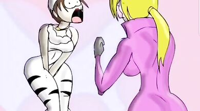 Nuts vs Guts Reimagined: Nina and Anna's Crotch Kicking Brawl