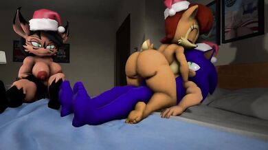 Santa's Elves Sally and Nicole Get Fucked by Sonic the Hedgehog on Christmas Eve