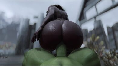 Curvy Sultry Babe Stuffed with Futanari Orc Meat