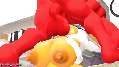 Rouge Gets Her Throat Fucked by Knuckles to the Hilt