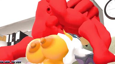 Rouge Gets Her Throat Fucked by Knuckles to the Hilt