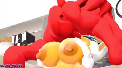 Rouge Gets Her Throat Fucked by Knuckles to the Hilt