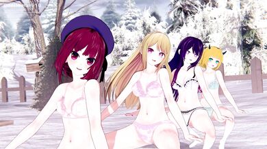 [KKS/MMD] WiggleWiggle - Ruby Hoshino, Kana Arima, Ai Hoshino, and MEMcho's Oshinoko Foursome