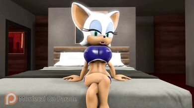 Lustful Masseuse Rubs and Tugs on Mordecai's Towering Schlong [Rouge's Titties Service]