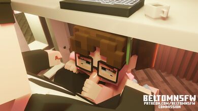 Minecraft Beltom Puts Her NSFW Moves to Work Under the Table in Blowjob Animation