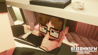 Minecraft Beltom Puts Her NSFW Moves to Work Under the Table in Blowjob Animation