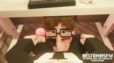 Minecraft Beltom Puts Her NSFW Moves to Work Under the Table in Blowjob Animation