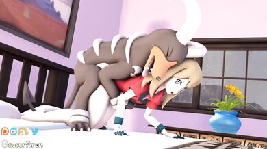 Houndoom takes May in a forbidden night of love as she moans and begs for more