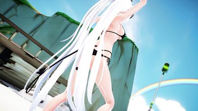 Ahegao Shiromi Iori on the Sandy Beach - Ultra Cute Kawaii Anime Slut