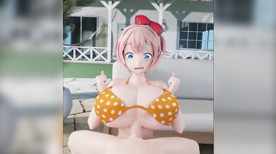 Tits, Bites and Fucks - A Hentai Adventure with Sayori in a Bikini