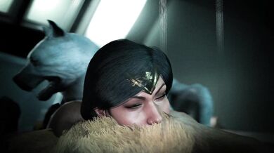 Wonderwoman's Doggy Style Adventures with Two Hot Men and One Curious Canine (zmsfmm)
