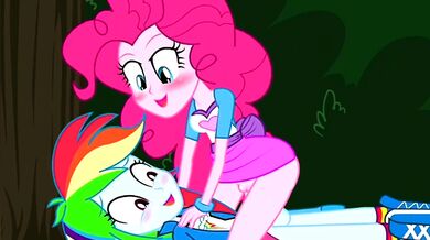 Equestria Girls Giving Head to the Main Character in 'Rainbowpie'