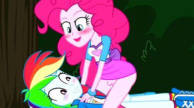 Equestria Girls Giving Head to the Main Character in 'Rainbowpie'