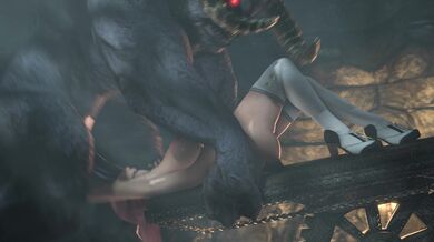 Honoka's Cervix Smashed by Khnum in Scavenger SFM