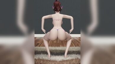 MILF D.Va Shaking Her Ass in 'Mommae Twerk'