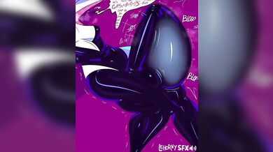 SpiderGwen's Inflating Cock In Shiny Latex Suit