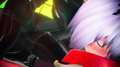 Titanium Lust: Latex-clad Heroine's Battle for Pleasure Against Mechanized Fury!