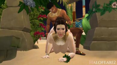 Blacked Out Beauty: African Goddess Rules Submissive Tribal Babe in Front of Her Dad and Boy