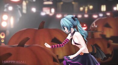 Happy Halloween Hentai: Miku's Dancing Pussy Gets Fucked