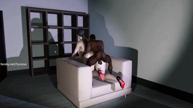 MILF's Son's Black Classmate Eats Her Out on the Sofa While She Sucks His Dick