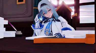 Tension release: EULA's MMD threesome with her students.