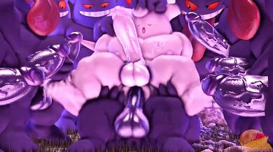 'Clefairy is caught in the dark forest by a group of Gengar, and gets fucked in every hole until her body aches with pleasure!'