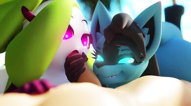 Sunny Day on the Beach with Lucario and Tsareena [Xazter3D]