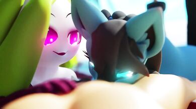 Sunny Day on the Beach with Lucario and Tsareena [Xazter3D]