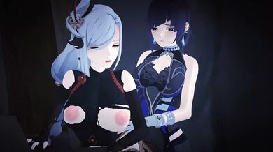 Two Gorgeous Futanari Ladies Enjoying a Sexual Adventure in the Shower