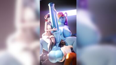 'Two Fallen Angels - D.Va and Tracer Worship Balls of Rainbow Dash's Futanari Porn Adventure'