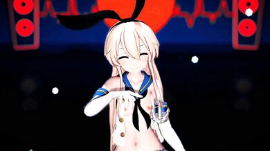 Sexy Submarine Commander Shimakaze Blows Her Crew's Loads in a Frenzy of MMD Hentai Porn Action