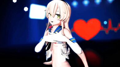Sexy Submarine Commander Shimakaze Blows Her Crew's Loads in a Frenzy of MMD Hentai Porn Action