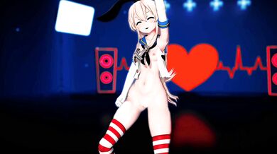 Sexy Submarine Commander Shimakaze Blows Her Crew's Loads in a Frenzy of MMD Hentai Porn Action