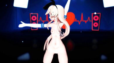 Sexy Submarine Commander Shimakaze Blows Her Crew's Loads in a Frenzy of MMD Hentai Porn Action