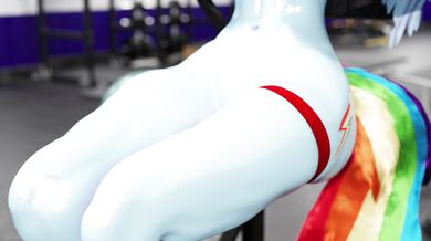 Busty Rainbow Dash Exercises Her Body in the Gym