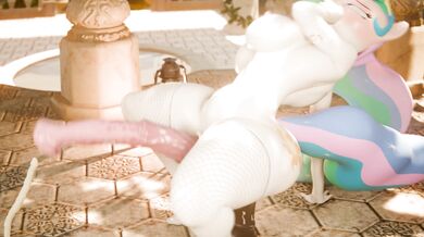 'Princess Celestia Sits on a Dildo, Riding it with Passionate Ecstasy'