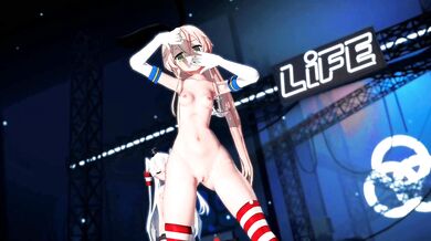 Hentai Masturbation Inspired by Shimakaze and Hibana's Steamy Yuri Lesbian Sex in 'GenesisMMD'