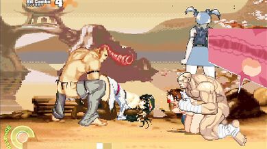 Sakura gets reamed by muscular Sagat in hardcore sex action