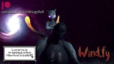 Mewtwo's Dick Devours Luscious Lucario in High-Quality Hentai Animation