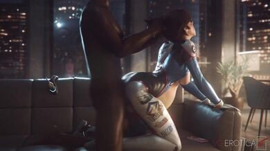 Heroic Overwatch Hottie Gets Fucked on the Coffee Shop Casting Couch in 'Blacked' D.Va's Sexual Encounter!