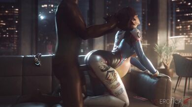 Heroic Overwatch Hottie Gets Fucked on the Coffee Shop Casting Couch in 'Blacked' D.Va's Sexual Encounter!