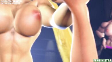 Big Boobed Brawler Busts Out Boner-Inducing Booty Bouncing in Battle!