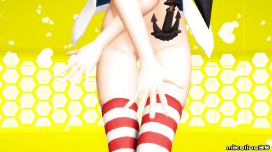 Deep Throat DP Gangbang on a Boat: The Shimakaze R18 MMD Parody by Mikuline39