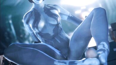 Cumming on Cortana's Feet While She Watches Porn in Slow Motion