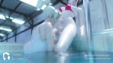 Swimming Pool Orgy with Overwatch Hotties D.va and Mercy [Azure Limina]