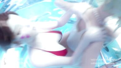 Swimming Pool Orgy with Overwatch Hotties D.va and Mercy [Azure Limina]