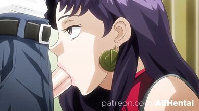 Watch as Misato and her new roommate, Asuka, engage in a steamy lesbian romp!