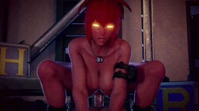 Sexy Succubus Leona Rides Tentacle Monster Orochi in Naughty Compilation