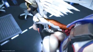 Ellowas Gets Banged by Soldier 76 and Mercy's Threesome