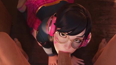 Nutjob Yuri Sucks Off D.Va in 4K Resolution with a Joyful Finish